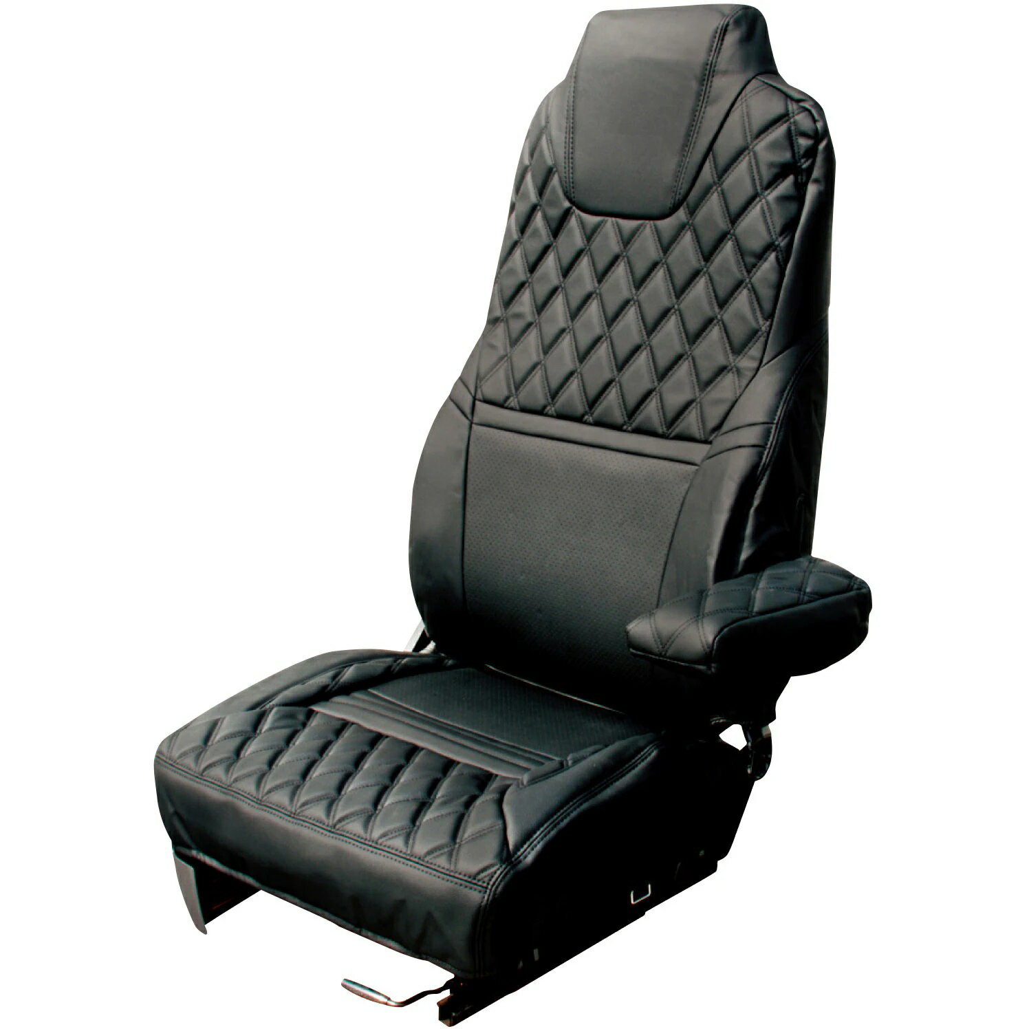 595364ジェットイノウエ COMBI車種別シートカバー　クオン　黒／黒糸