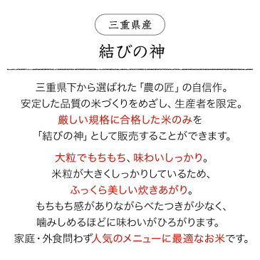 【送料無料】令和3年産　三重県産　結びの神　玄米 10kg 玄米／3分精米／5分精米／7分精米／白米／無洗米