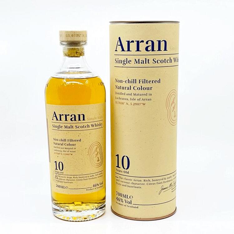 【送料無料】【正規品】Arran　アランモルト10年　700ml　ウイスキー　46度　イギリス　アラン蒸溜所　スコッチ 　シングルモルト ウイスキー アラン モルト　お酒　晩酌　宅飲み　プレゼント　贈り物　お中元　お歳暮　父の日　母の日