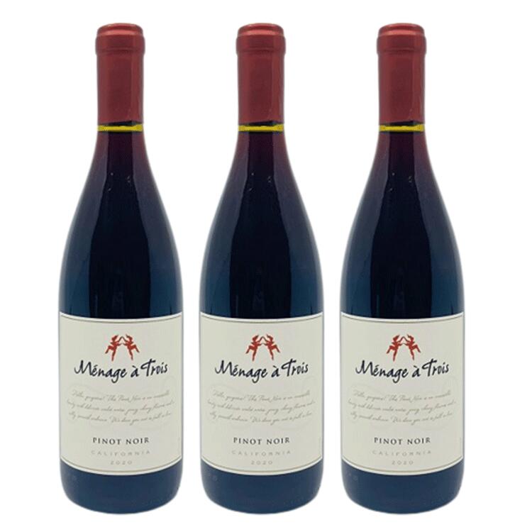 【送料無料】【3本】メナージュ　ピノ・ノワール　赤ワイン　カリフォルニア　750ml　3本セット