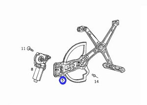 ベンツ W163 MLクラス／純正品 ウィンドウレギュレター ウィンドーレギュレター(左前)新品 163-720-1146