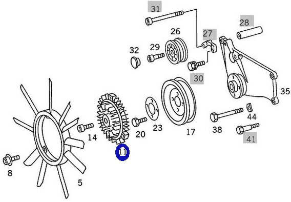 【送料サービス】ベンツ W202 Cクラス C280 C36AMG M104／BHS製（HELLA BEHR製） ファンカップリング新品（1042000122／1042000022）