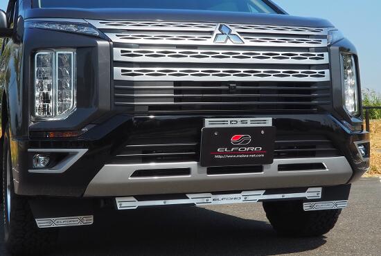 【ELFORD】 D5 後期 マッドフラップ フロント用 アンダースペシャル エルフォード デリカ D5 泥除け ボルトオン 簡単取付 2色カラー ステンレス製プレート