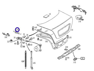 【代引き出荷可能！】純正品 トランク スプリング x2／ベンツ W220 Sクラス S55AMG S55AMGコンプレッサー S600 S600(ターボ) (2207570129) ※トランクリッド・クロージングアシスト車を除く