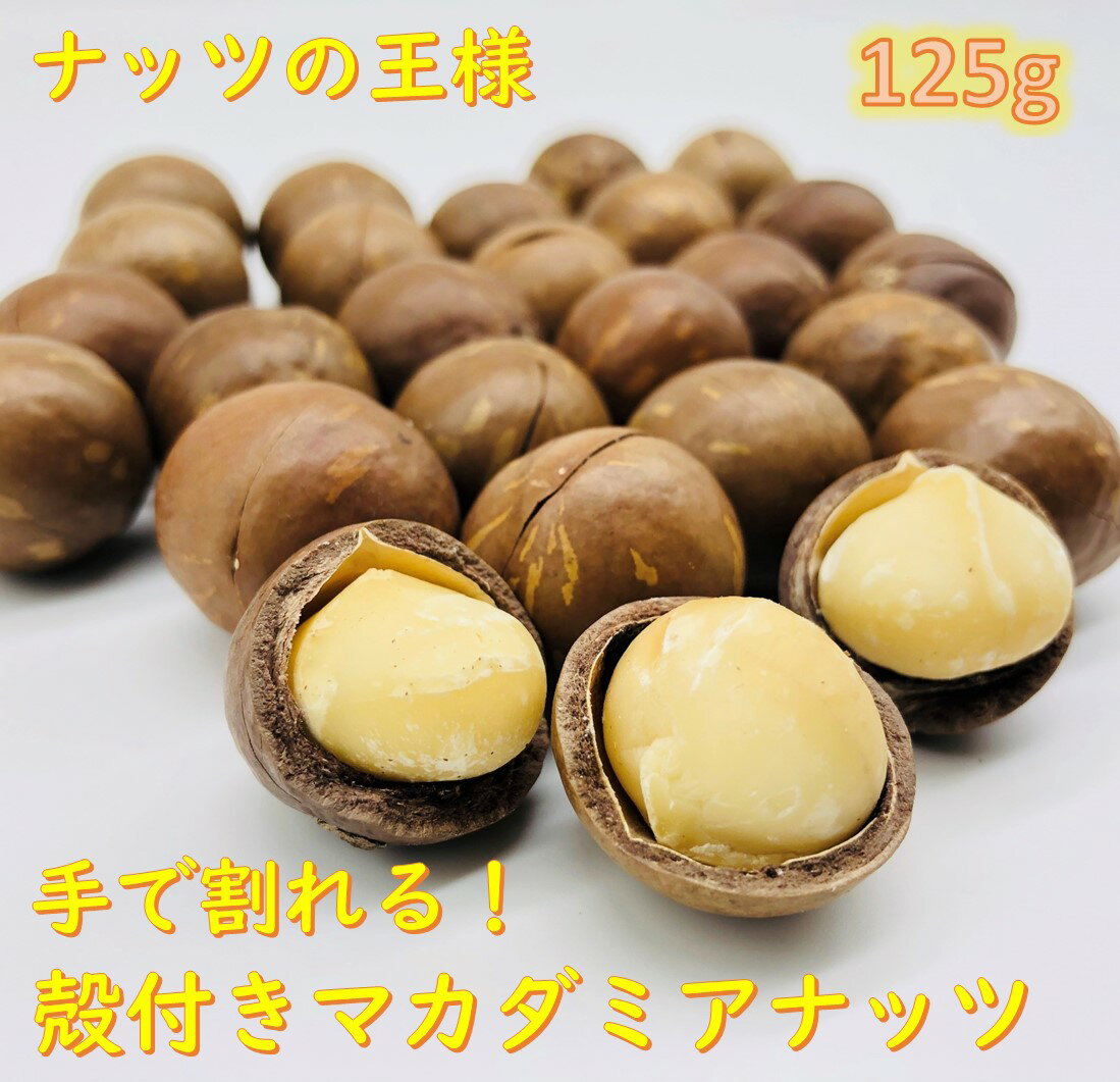 【殻付き】マカダミアナッツ(ロースト)125g オーストラリア産 無塩 無添加