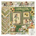 【送料無料】スクラップブッキング ペーパー ヒマワリ 鳥 花 向日葵 植物 レトロ 24枚 中性紙 アシッドフリー 6×6インチ コラージュ 手帳 ペーパークラフト ハンドメイド 素材紙 背景紙 カード ノート スクラップブック 紙 素材 おしゃれ