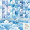 【送料無料】スクラップブッキング ペーパー 空 雲 青空 クモ 24枚 中性紙 アシッドフリー 6×6インチ コラージュ素材 手紙 手帳 6インチ ペーパークラフト ハンドメイド 素材紙 背景紙 カード ノート スクラップブック 紙 素材 おしゃれ カード 工作用紙 工作
