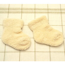 【生活アートクラブ】　Wing34 ベビー パイル靴下 白/7-8cm【FOLLOWING】