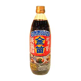 無添加減塩醤油 金笛 減塩醤油 1L(1000ml)×2個セット【沖縄・別送料】【天然醸造/塩分50％カット/減塩しょうゆ/合成保存料不使用/遺伝子組み換え原料不使用/】【笛木醤油】【05P03Dec16】