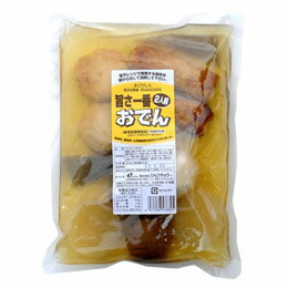 静岡県焼津産鰹だしをベースにいわし昆布だし、創部節、ムロ節等でだしを取り、ダシの風味の効いたおでんに仕上げました。練り物のすり身にはリン酸塩は使用しておりません。（無リンすり身使用）。他、化学調味料、保存料、酵母エキスは使用しておらず、遺伝子組み換え品も使用しておりません。 ◆合成食品添加物を一切使っていない、ボリュームたっぷりのおでんです。◆各具材は1個ずつ計5種類入っています。◆温めるだけですぐ食べられる2人分のレトルトおでんです。◆中身は卵、大根、こんにゃく、飛魚ちくわ、豆腐ちくわなど、ボリュームたっぷりのおでんです。◆保存料・着色料等の食品添加物は不使用。特殊な袋を使用。◆缶詰と同じような長期保存用パックを採用。◆常温で180日保存を可能にし、出来立ての味を長く保ちます。原材料：スープ（しょうゆ、発酵調味料、いわしこぶだし、鰹節（静岡県焼津産）、宗田節だし（国産）、ムロ節だし（国産）、昆布だし（北海道）、ゆえ卵（国産）、海鮮ボール、大根、黒はんぺん、こんにゃく/水酸化カルシウム（こんにゃく凝固剤）。【開封前賞味期間】製造日より180日 販売元：ジャフマック　