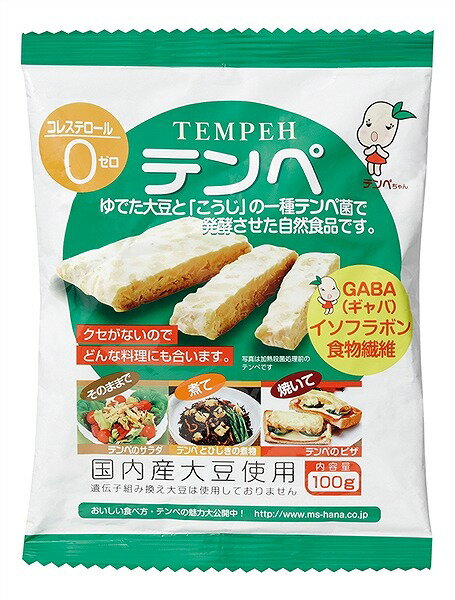 国内産大豆100％使用　クセがなく食べやすい◆テンペとはインドネシアでの伝統的な発酵食品で、ゆでた大豆を「こうじ」の一種テンペ菌で発酵させたもの◆遺伝子組み替え大豆不使用◆防腐剤等不使用◆クセがない為さまざまな料理に応用できる 原材料:大豆(国内産)、テンペ菌、米酢 【開封前賞味期間】製造日より常温で10ヶ月 販売元：マルシン食品株式会社　