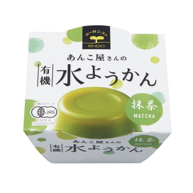 あんこ屋の水ようかん　有機「抹茶」　100g×10個セット・容器変更【10個買うと1個おまけ付・計11個】【沖縄・別送料】（夏季限定品）・休止中【遠藤製餡】【05P03Dec16】