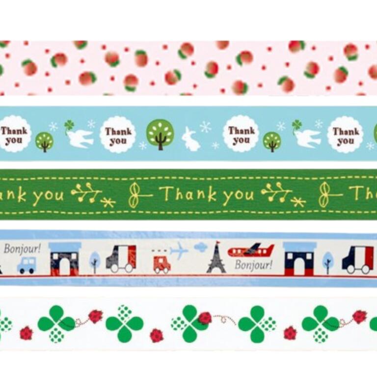 積水化学工業 セキスイ 柄 セロテープ 15mm×25m巻 1巻 ラッピング 梱包 サンキュー テープ シール 柄テープ 工作