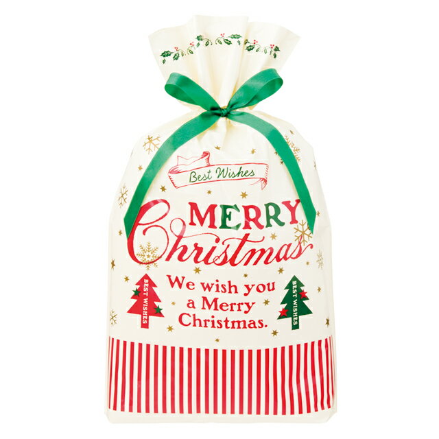 クリスマス Xmas サンタクロース プレゼント クリスマスプレゼント ラッピング 袋 リボン付き 袋 ラッピング袋 巾着 ギフト ギフト袋 クラシカル ( X...