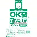 【 送料無料 】大倉工業 透明 袋 ポリ袋 OK袋 規格袋 0.03mm No.19 紐無し 100枚