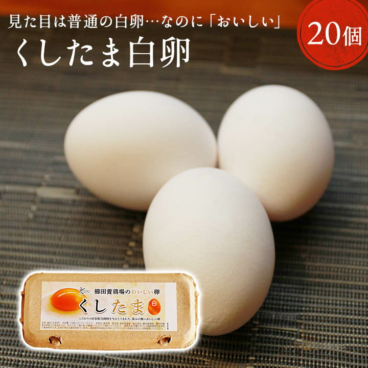 【ポイント10倍】白卵でも美味しい！！＼臭みのないおいしい卵／くしたま 白卵【20個入り(18個＋破卵保障2個)】櫛田…