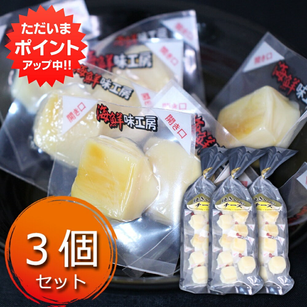 【マラソン期間中P5倍！】北海道 焼きいかチーズ 50g （3袋セット） チーズ珍味 焼きいか 焼いか いか イカ おつまみ おやつ 酒の肴 一口サイズ ナチュラルチーズ 個包装 ご当地 お土産 お取り寄せ プレゼント ギフト 贈答 御中元 お中元 母の日 父の日