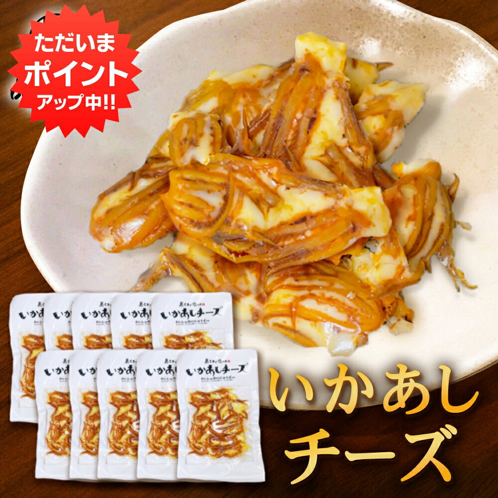 【BlackFriday期間中はP2倍!】いかあしチーズ 70g(10個セット) 珍味 北海道 いか イカ ゲソ カマンベールチーズ おつまみ 真イカ ご当地 ...