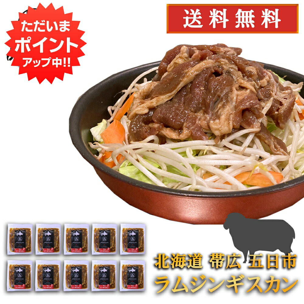 【マラソン期間中P5倍！】五日市 ラムジンギスカン 300g （10個セット） 送料無料 北海道 帯広 羊肉 成吉思汗 タレ漬け ご当地 お土産 お取り寄せ プレゼント ギフト 贈答 御中元 お中元 母の日 父の日 1