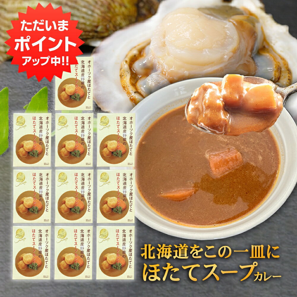 【BlackFriday期間中はP2倍!】ほたてスープカレー 1食分 (10箱セット) レトルト 北海道産野菜 オホーツク産ホタテ ご当地 お土産 お取り寄せ ...