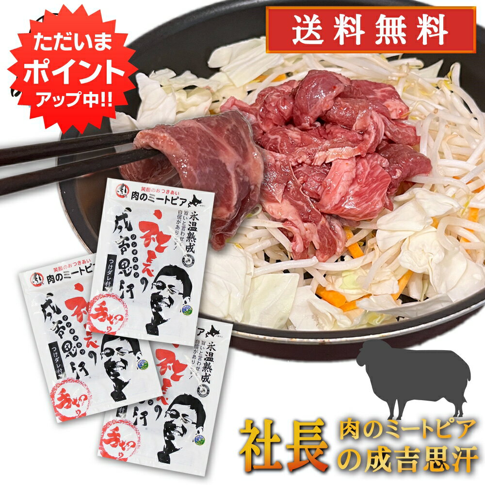 【0の付く日限定P2倍！】北海道帯広市 社長のジンギスカン 430g （3個セット） 送料無料 冷凍 味付き成..