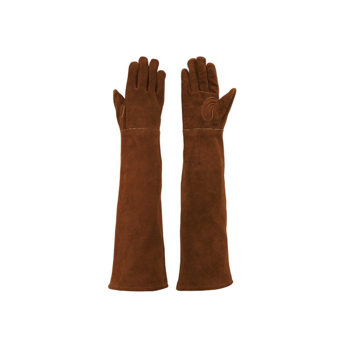 手袋 作業用手袋 革手袋 Simon CS 920 1双 牛 床革 内縫い ロング 60 cm 裏地付 内綿 当て付 アウトドア ペット 溶接 農業 袖 長い 腕カバー不要 茶 ブラウン キャンプ ストーブ F フリーサイズ
