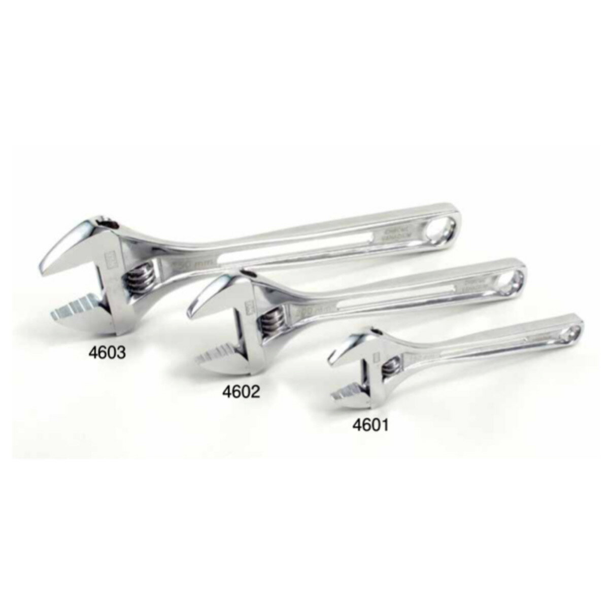 KH 基陽　4602 モンキー　レンチ　200 mm 溝刃　目盛り付　ミラー　ボルト　ナット