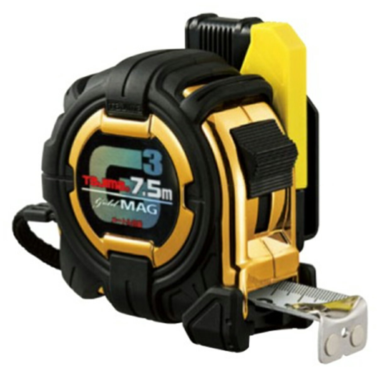Rakuten - TAJIMA タジマ コンベックス G3 ゴールド ロック SF G3 GLM 25 75 BL スチール テープ JIS 目盛 両面 メートル マグ爪 磁石 セフ付 ホルダー 60mm 幅 SFG3GLM25-75BL