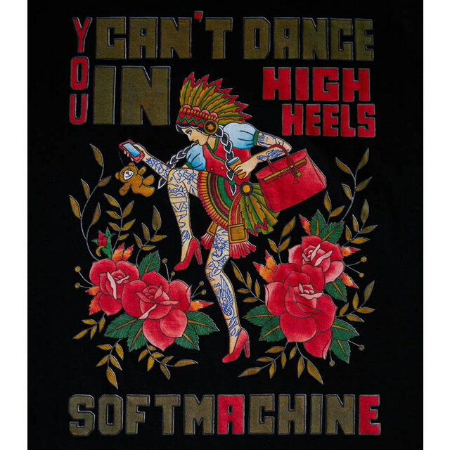 SOFTMACHINE ソフトマシン CAUTION-T ポケット Tシャツ BLACK