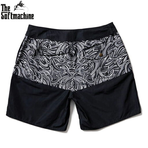 SOFTMACHINE ソフトマシン BLACK WAVE BOARD SHORTS ボードショーツ 水着 BLACK/WHITE