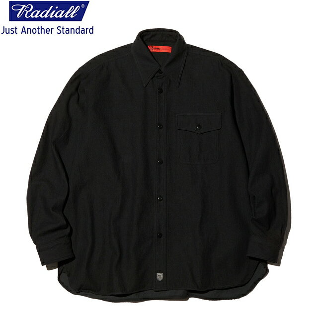 RADIALL fBA HOT BOX - REGULAR COLLARED SHIRT L/S CPOVc BLACK