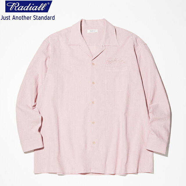 RADIALL fBA SANTA MADRE - OPEN COLLARED SHIRT L/S I[vJ[Vc SMOKE PINK