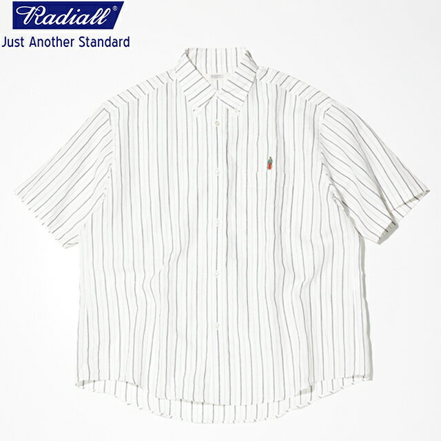 RADIALL fBA CHARMS - B.D. COLLARED SHIRT S/S XgCv Vc WHITE