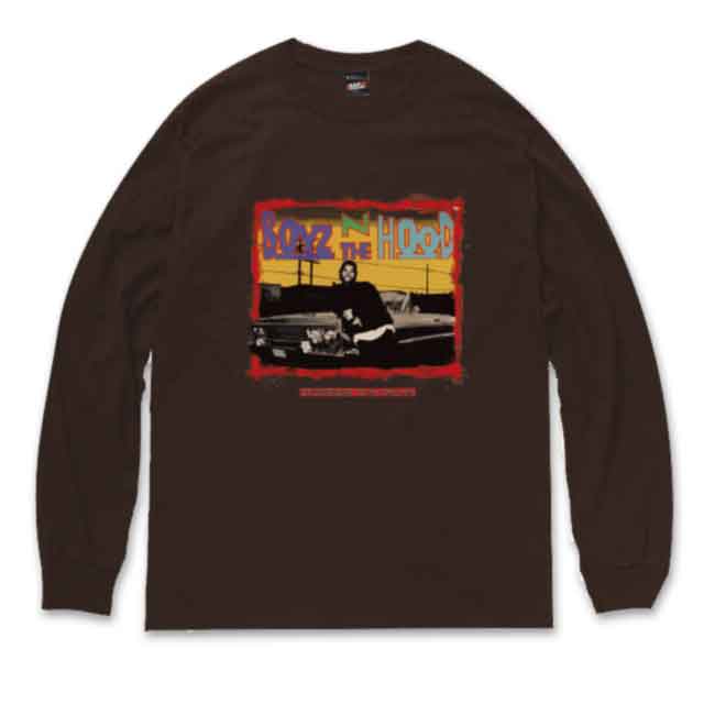 アイスキューブ RAP TEES BOYZ N THE HOOD ラップティーズ ボーイズンザフッド ICE CUBE LS TSHIRTS 長袖Tシャツ COLOR*DARK CHOCOLATE