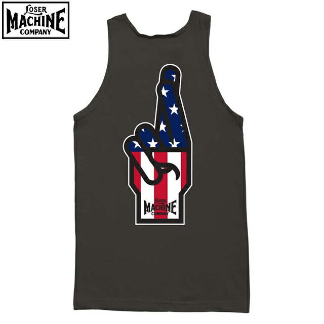 【LOSERMACHINE(LOSER MACHINE)】 ルーザーマシーン "NEW OG USA" TANK TOP タンクトップ BLACK 左胸、背中に PRINT SIZE M-着丈62CM 身幅51CM SIZE L-着丈66....