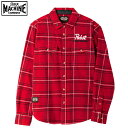 【LOSERMACHINE(LOSER MACHINE)】 ルーザーマシーン x PABST BLUE RIBBON BEER LMCxPABST FLANNEL WOVEN 長袖シャツ RED