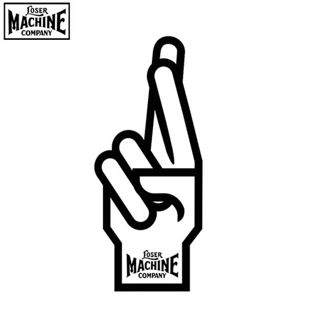 【LOSERMACHINE(LOSER MACHINE)】 ルーザーマシーン GOOD LUCK FINGER STICKER LARGE 11.5x5CM