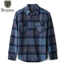 BRIXTON ブリクストン BOWERY LONG SLEVE FLANNEL SHIRTS ネルシャツ NAVY/CAROLINA BLUE