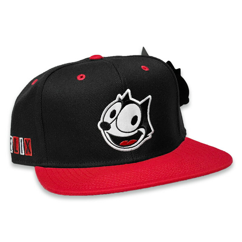 FELIX THE CAT フィリックス・ザ・キャット -CLASSIC FELIX- SNAPBACK CAP キャップ BLACK/RED