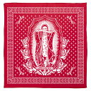 HARD LUCK ハードラック LADY G ROSES BANDANA バンダナ 22" X 22" (約56x56cm) RED