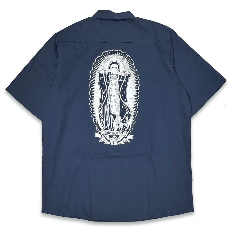 HARD LUCK ハードラック - LADY G - SHORT SLEEVE WORK SHIRTS ワークシャツ 半袖シャツ NAVY