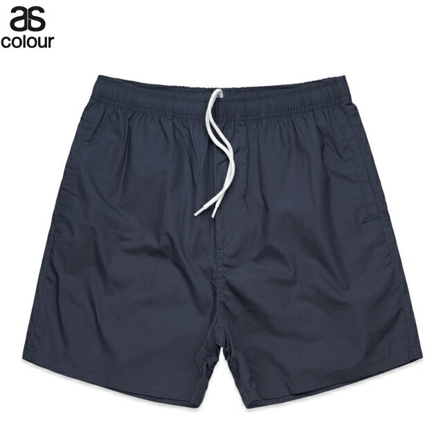 AS COLOUR エーエス・カラー BEACH SHORTS #5903 ショートパンツ ビーチショーツ COLOR*PETROL BLUE