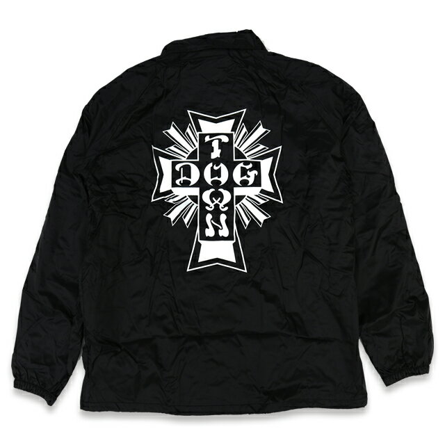 DOG TOWN ドッグタウン CROSS LOGO COACH JACKET コーチジャケット BLACK FRONT左胸,BACKプリント SIZE M-着丈72CM 身幅58CM SIZE L-着丈76CM 身幅60CM SIZE XL-着丈79CM 身幅62CM　