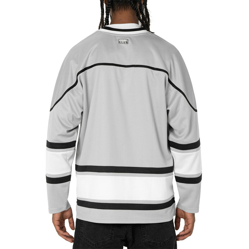 KUSTOMSTYLE SO-CALのPRO CLUB プロクラブ #45PC0201 -HEAVYWEIGHT HOCKEY JERSEY- ホッケージャージー Color: SILVER｜アングル2