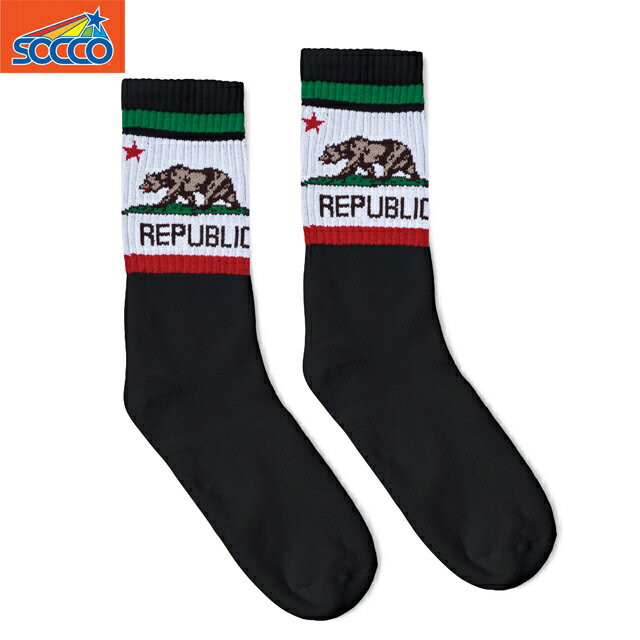 SOCCO CREW SOCKS(スネ丈） ソッコー ソックス CALI BEAR BLACK