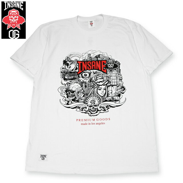 INSANE OG インセイン オージー -MISTER CARTOON DROP- "SKULL HOMIE" T-SHIRTS COLOR*WHITE