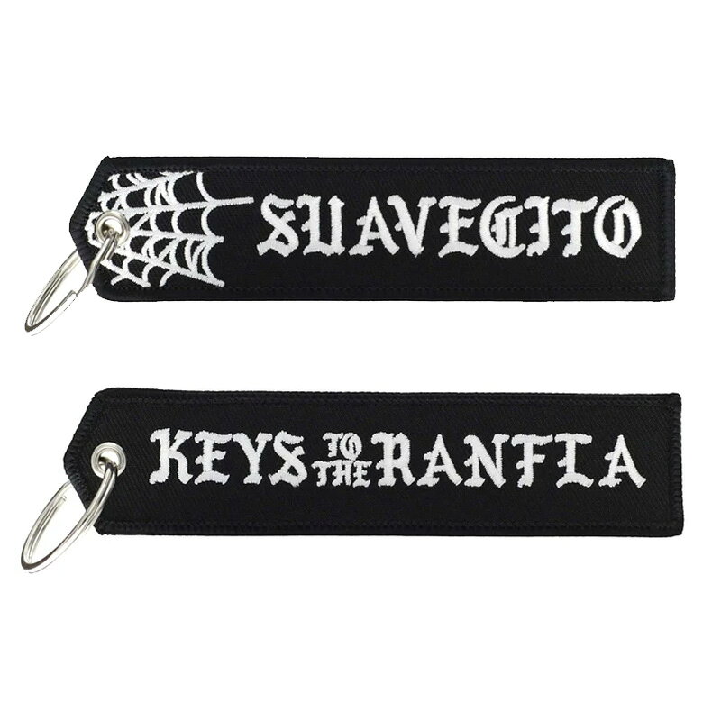 SUAVECITO スアベシート RANFLA EMBROIDERY KEYCANVAS製KEYRINGに刺繍を施したKEYCHAIN 約13cm　