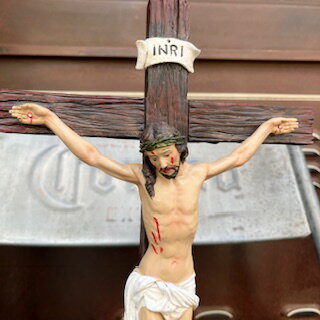 JESUS ON CRUSIFIX 高さ約39CM COLD CAST RESIN 置物 2
