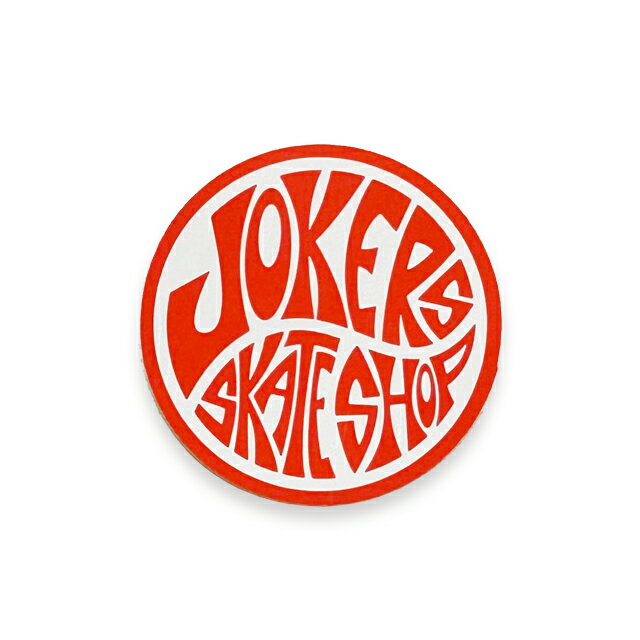 JOKERS SKATE SHOP NEW LOGO WHITE/RED ステッカー 直径約7.5cm