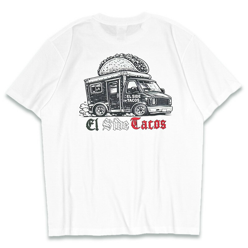 Rakuten - SIDE PROJECT CAFE / EL SIDE TACOS -TACOS TRUCK- TEE 半袖Tシャツ COLOR: WHITE